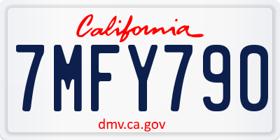 CA license plate 7MFY790