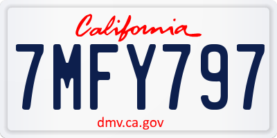 CA license plate 7MFY797