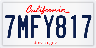CA license plate 7MFY817