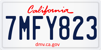 CA license plate 7MFY823