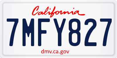 CA license plate 7MFY827
