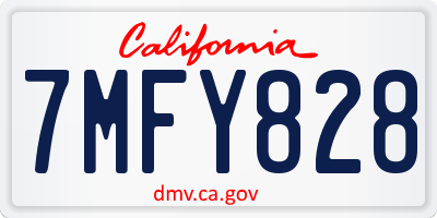 CA license plate 7MFY828