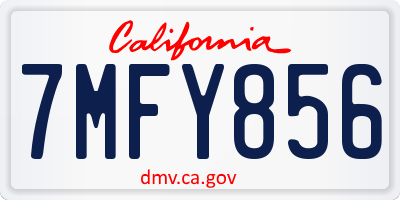 CA license plate 7MFY856
