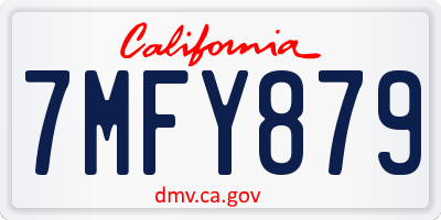 CA license plate 7MFY879