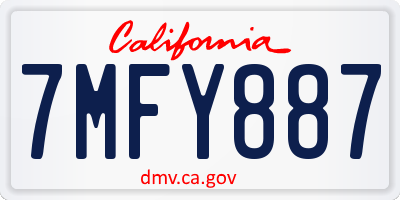 CA license plate 7MFY887