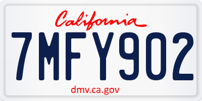 CA license plate 7MFY902