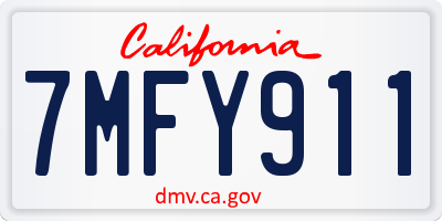 CA license plate 7MFY911