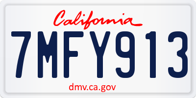 CA license plate 7MFY913