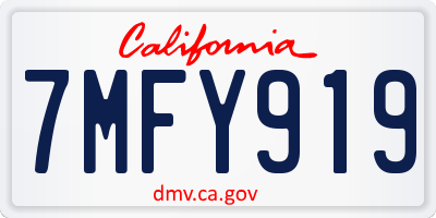 CA license plate 7MFY919