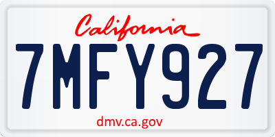 CA license plate 7MFY927