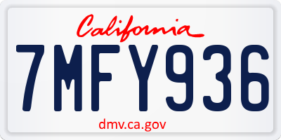 CA license plate 7MFY936