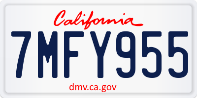 CA license plate 7MFY955