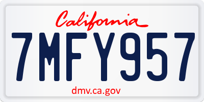 CA license plate 7MFY957