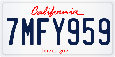 CA license plate 7MFY959