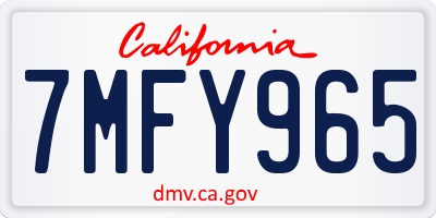 CA license plate 7MFY965