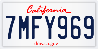 CA license plate 7MFY969