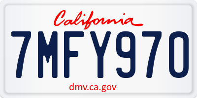 CA license plate 7MFY970
