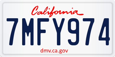 CA license plate 7MFY974