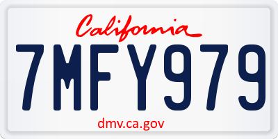 CA license plate 7MFY979