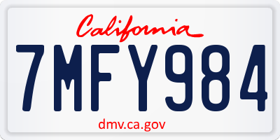 CA license plate 7MFY984