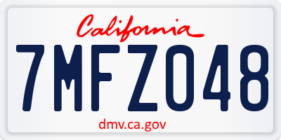CA license plate 7MFZ048