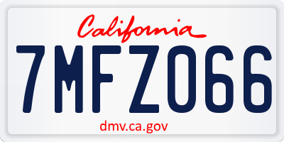 CA license plate 7MFZ066