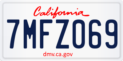 CA license plate 7MFZ069