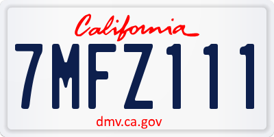 CA license plate 7MFZ111