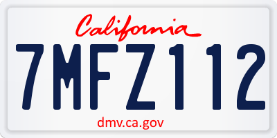 CA license plate 7MFZ112