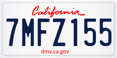 CA license plate 7MFZ155