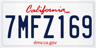 CA license plate 7MFZ169