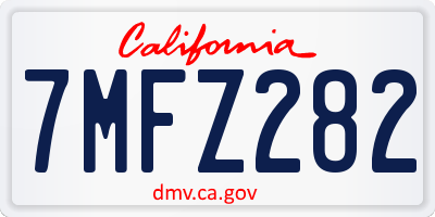 CA license plate 7MFZ282