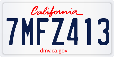 CA license plate 7MFZ413