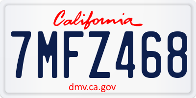 CA license plate 7MFZ468