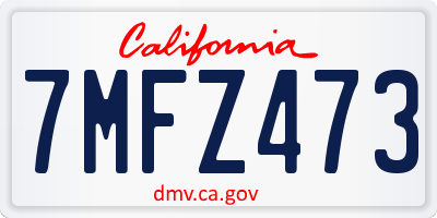 CA license plate 7MFZ473