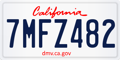 CA license plate 7MFZ482