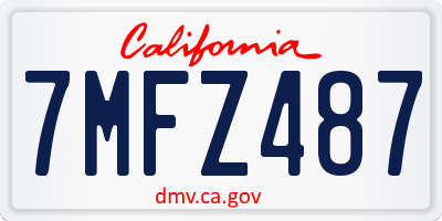 CA license plate 7MFZ487