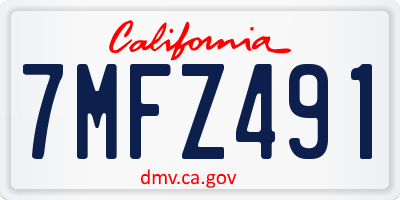 CA license plate 7MFZ491
