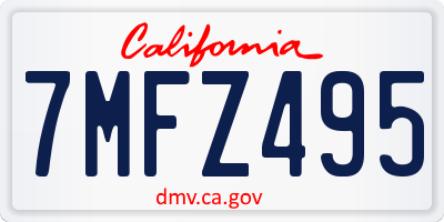 CA license plate 7MFZ495