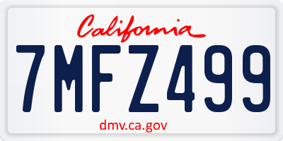 CA license plate 7MFZ499