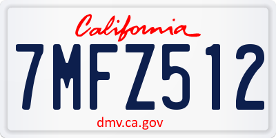 CA license plate 7MFZ512