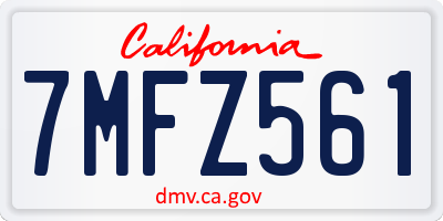 CA license plate 7MFZ561