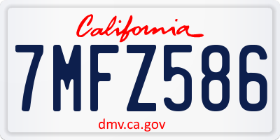 CA license plate 7MFZ586