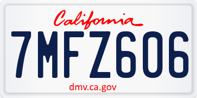 CA license plate 7MFZ606