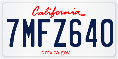 CA license plate 7MFZ640