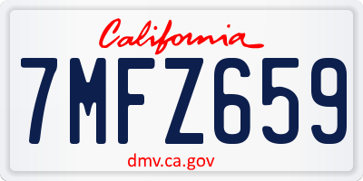 CA license plate 7MFZ659