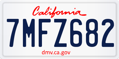 CA license plate 7MFZ682