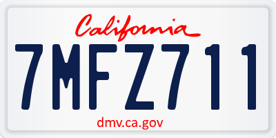 CA license plate 7MFZ711