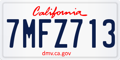 CA license plate 7MFZ713