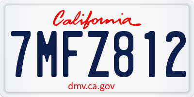 CA license plate 7MFZ812